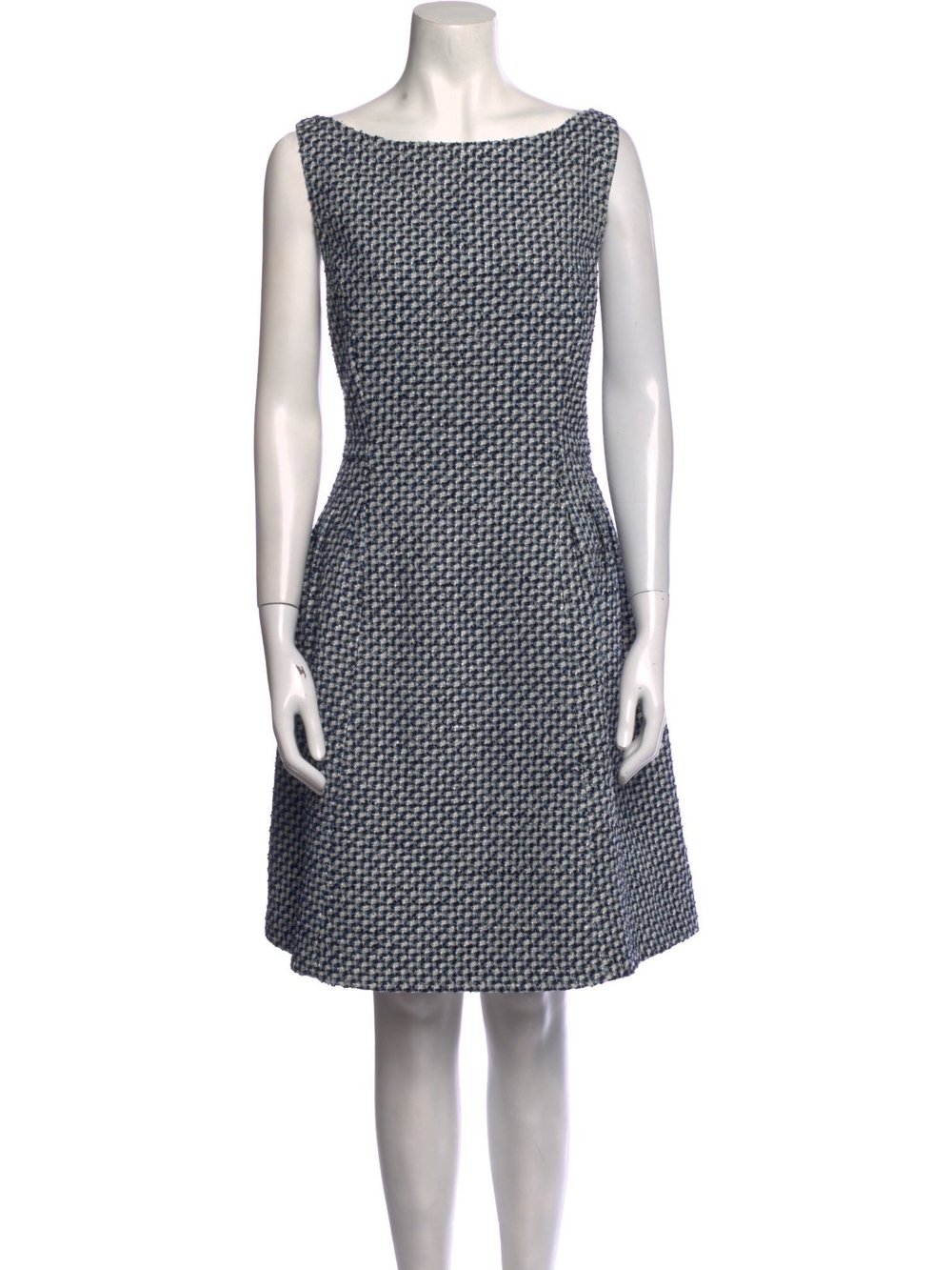 kate Spade Navy & White Boucle Boatneck Dress